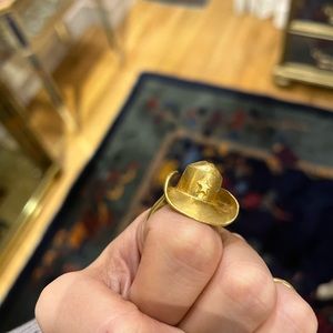 Brass Cowboy Hat Ring Men’s or Woman’s Size 8.25